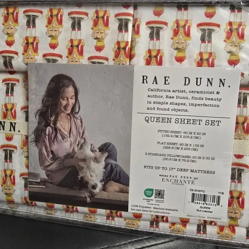 Rae Dunn Christmas Nutcracker Queen size Sheet Set